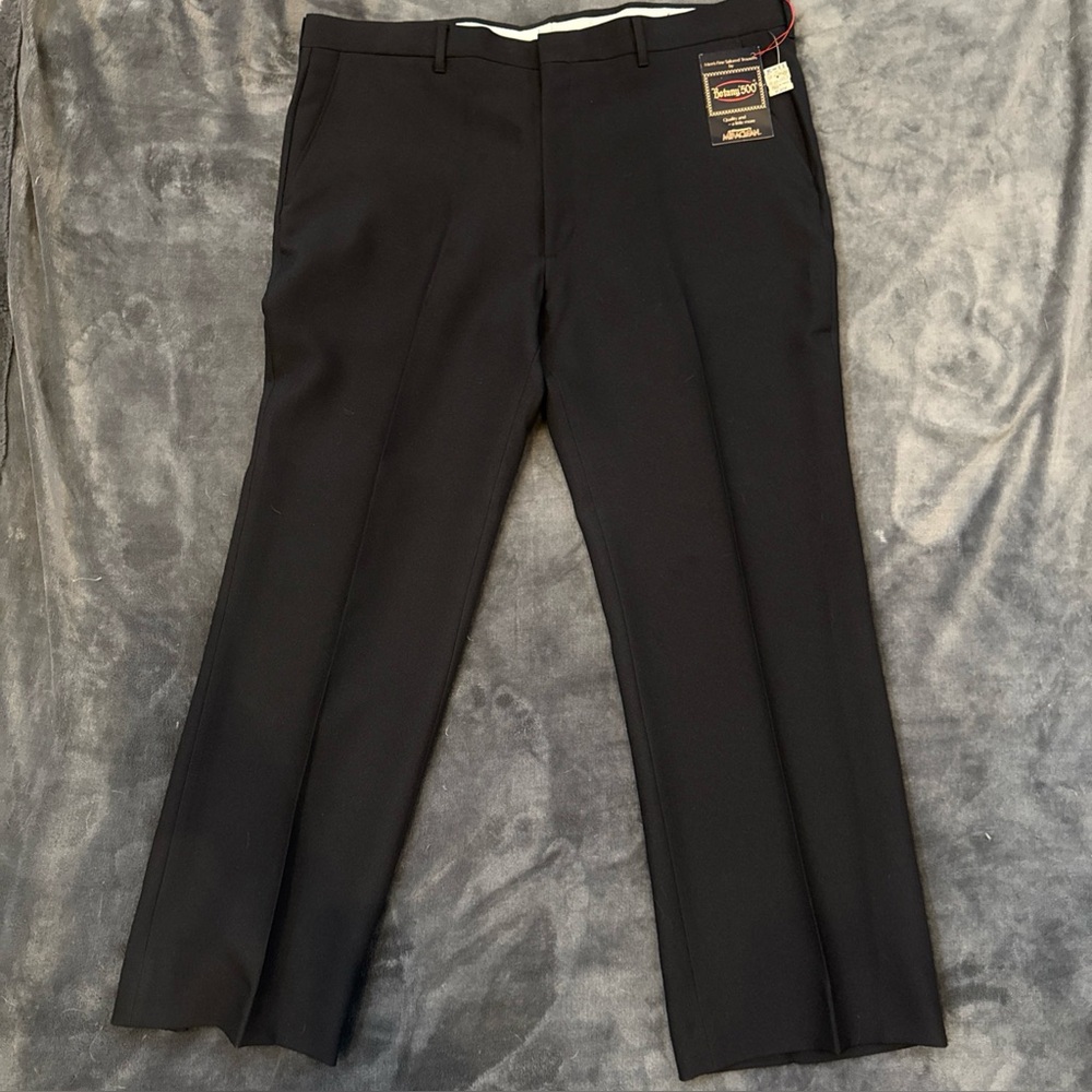 Botany 500 Pants Mens 42x32 BlackDress Trousers Pleated Front Vintage With Tags‎